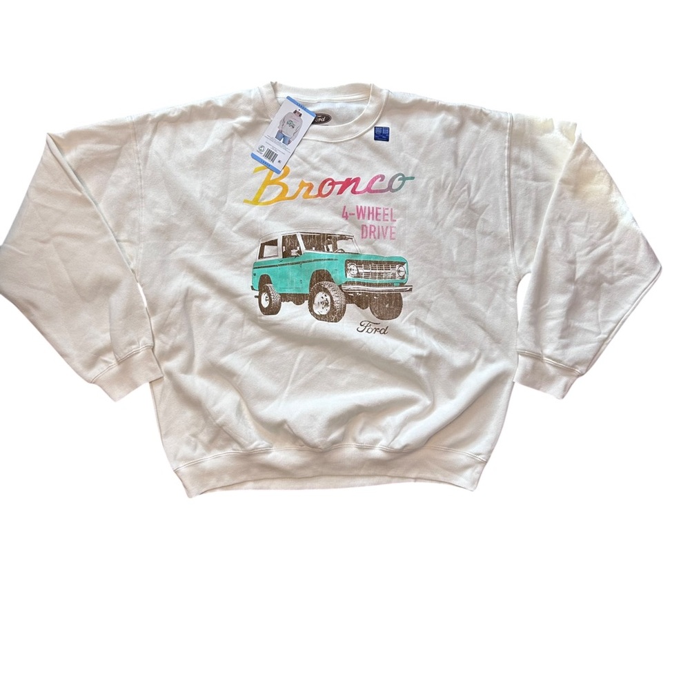 NWT Ford Bronco Sweatshirt Men Size Large‎ White 4 Wheel Drive
